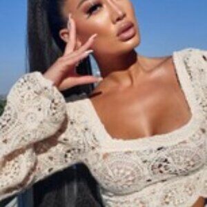 No Way Crochet Cropped Top – Nude Size: XL